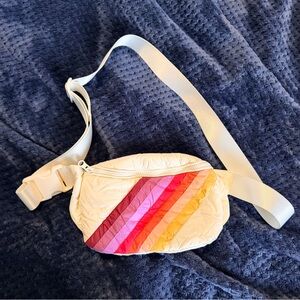 Marine Layer Crossbody Bag with Rainbow Stripes